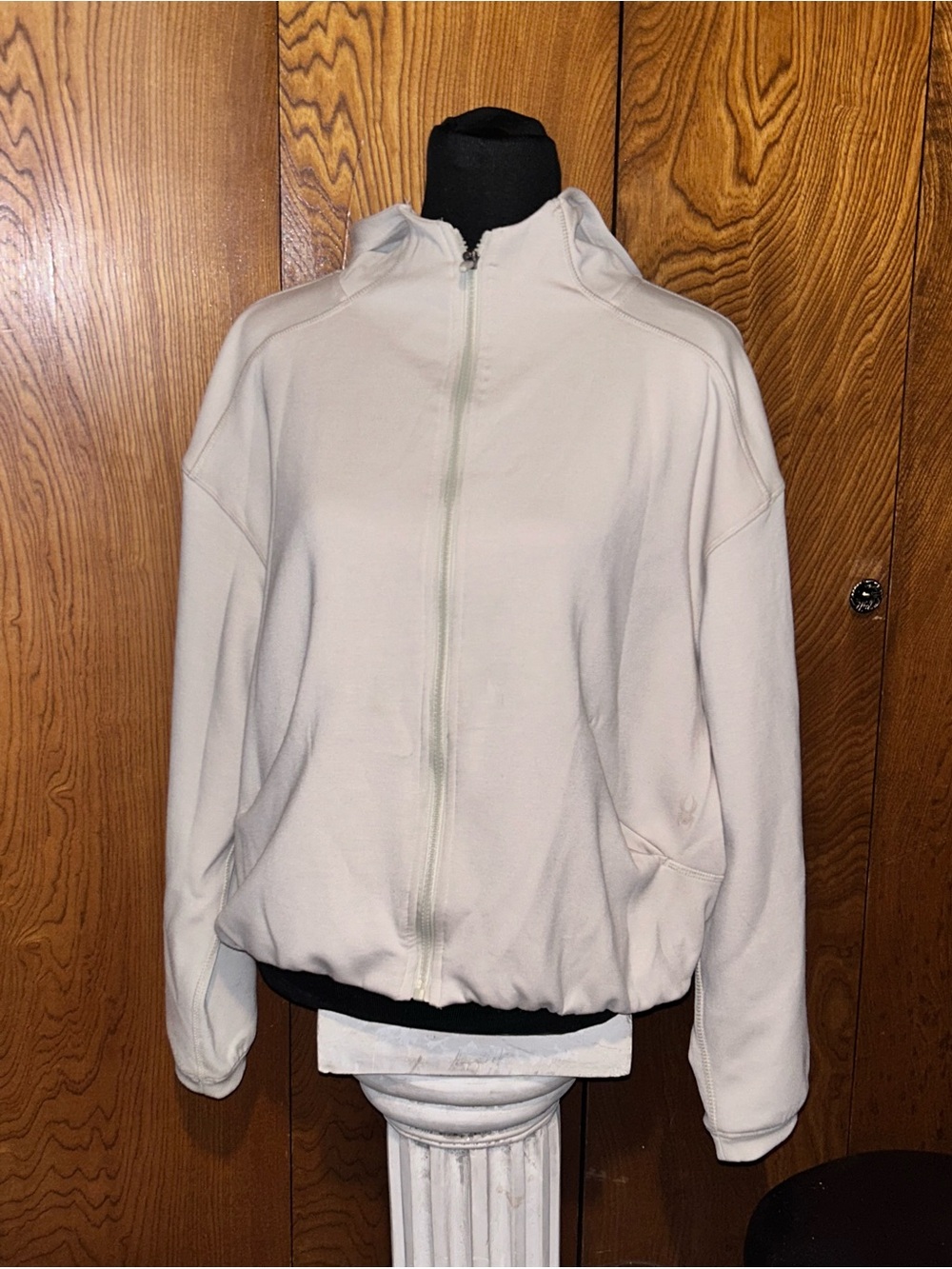 Spyder Active beige Full Zip Hooded Performance Jacket M